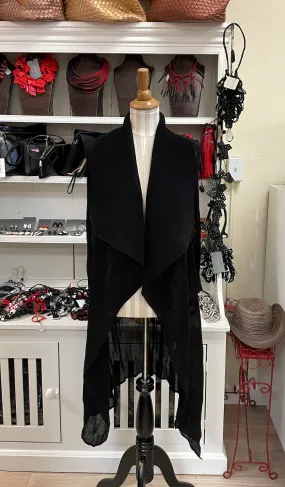 Alquema Long Collare Coat - BLACK