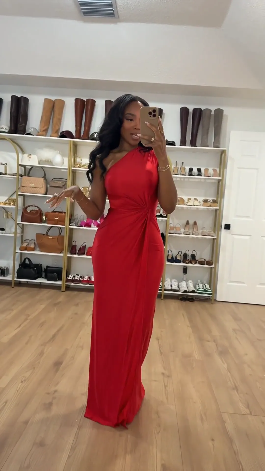 Arabella Elegant One Shoulder Sleeveless Twist Waist Bodycon Party Long Dress