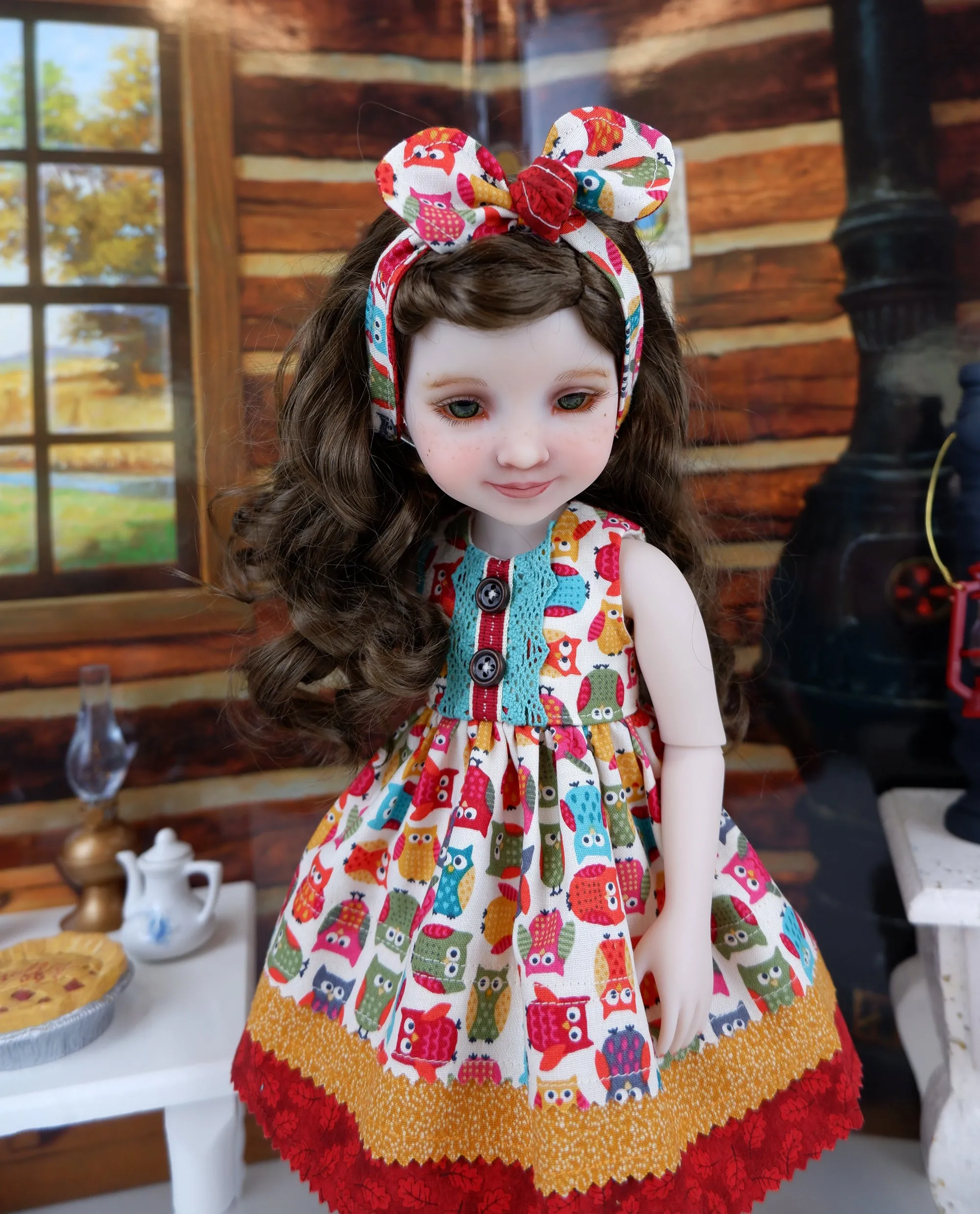 Autumn Owlets - dress with boots for Ruby Red Fashion Friends doll