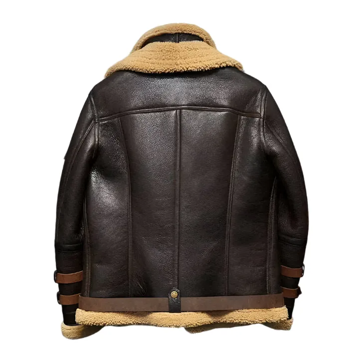 B3 Flying Aviator Shearling Fur Leather Jacket