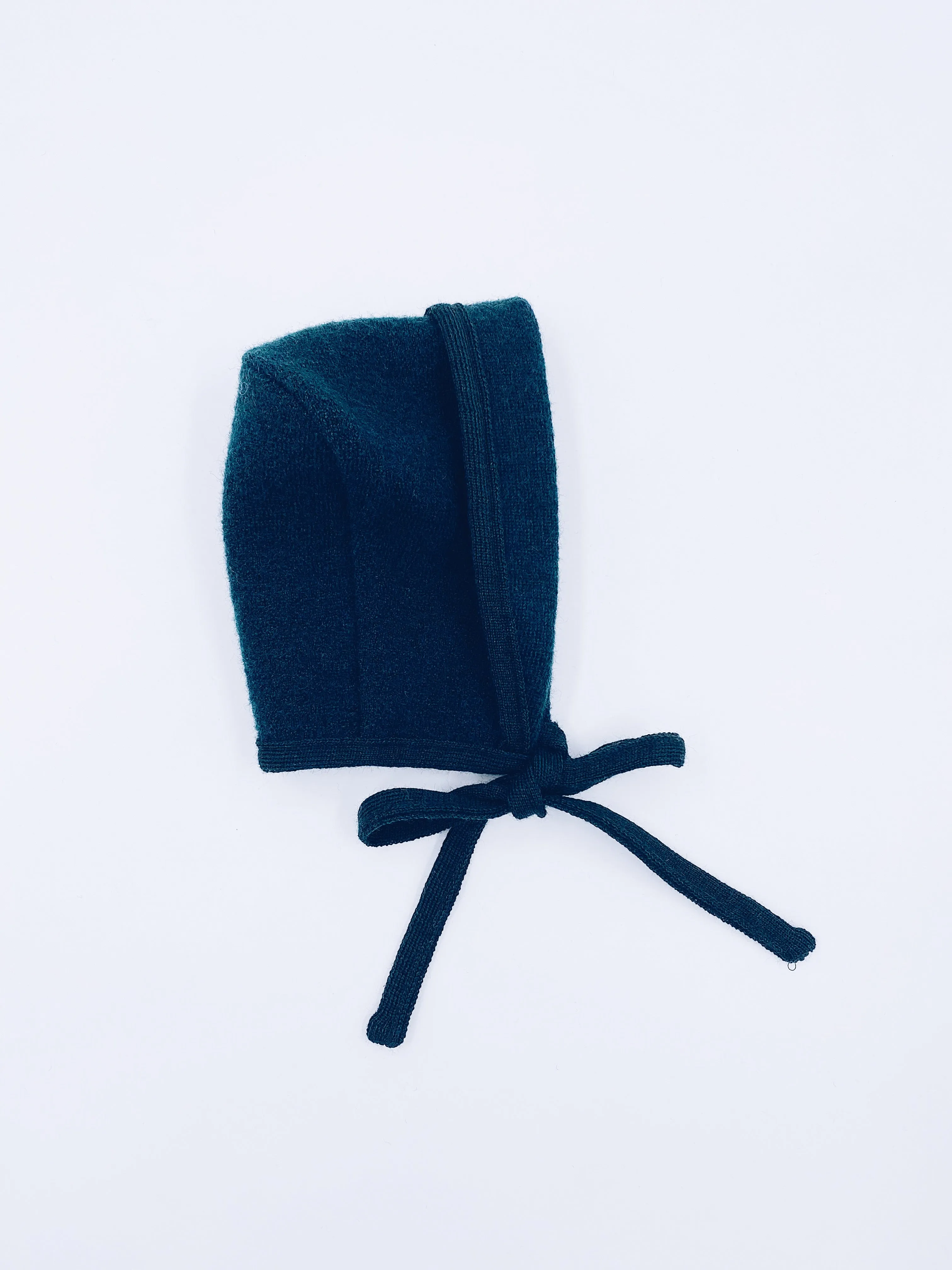 Beautiful Deep Green Merino Wool bonnet.