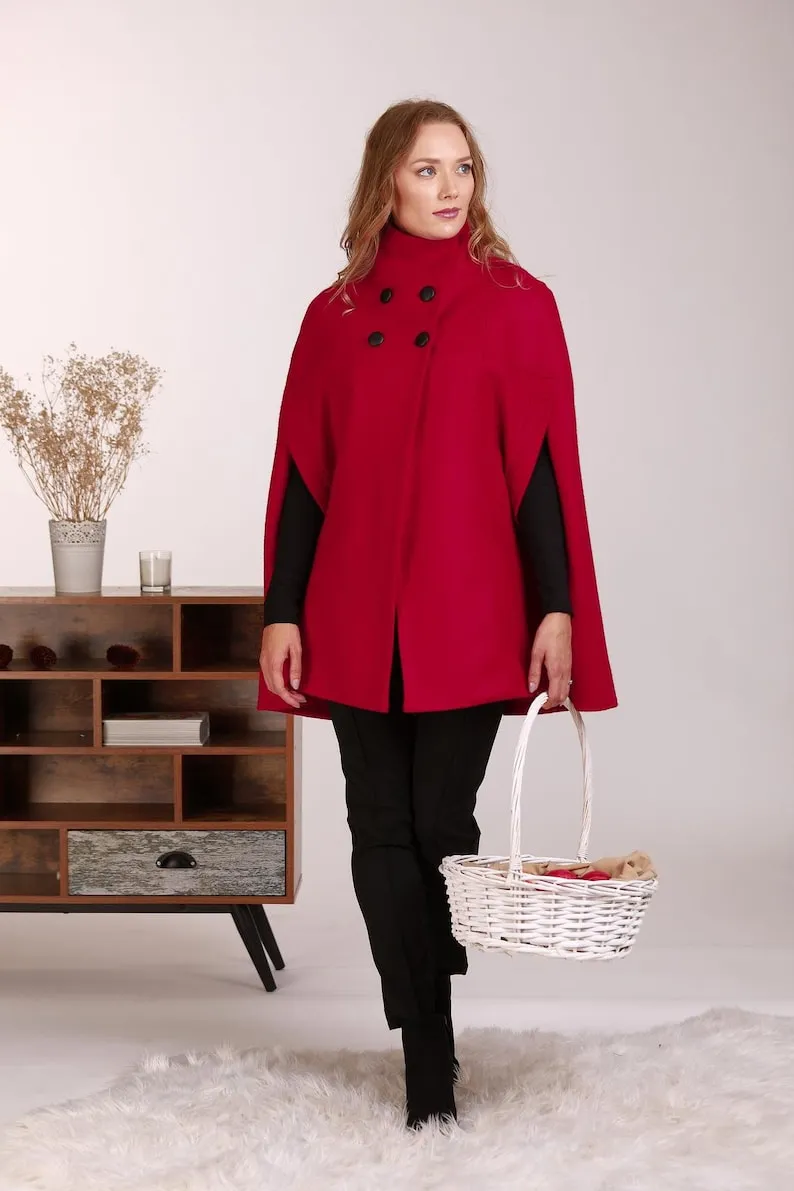 Black Elegant Cape Coat