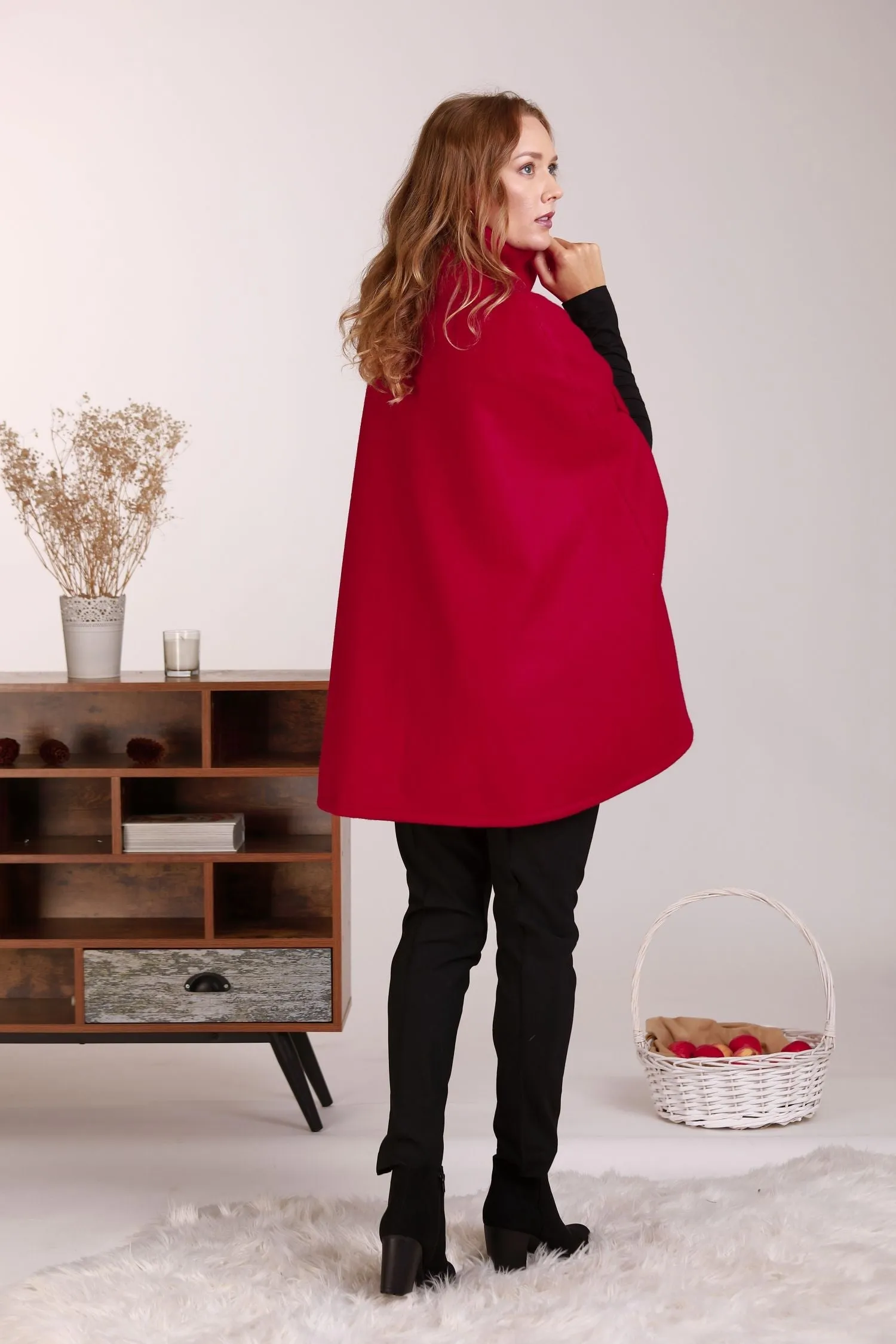 Black Elegant Cape Coat