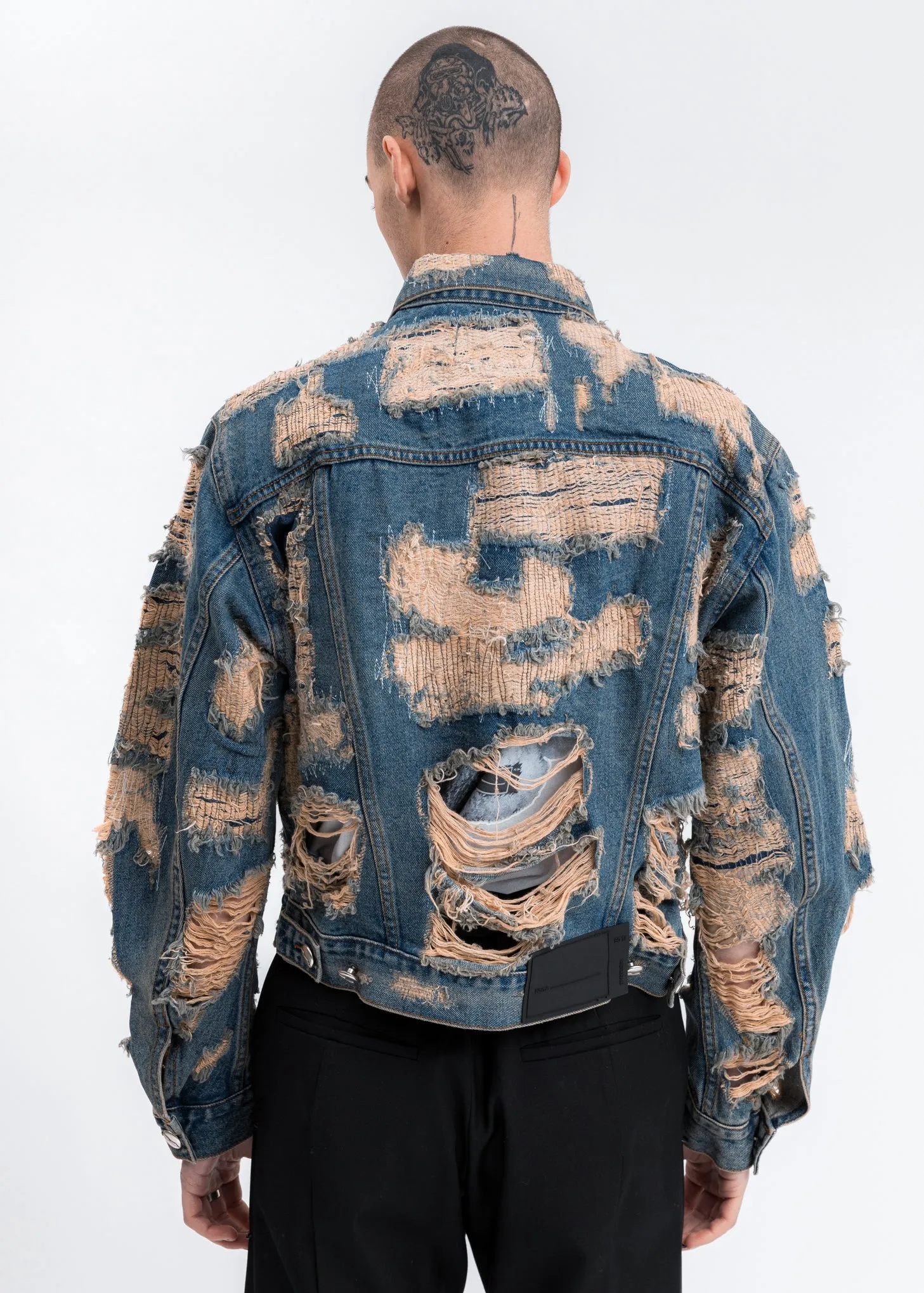 Blue Destroyed Denim Jacket