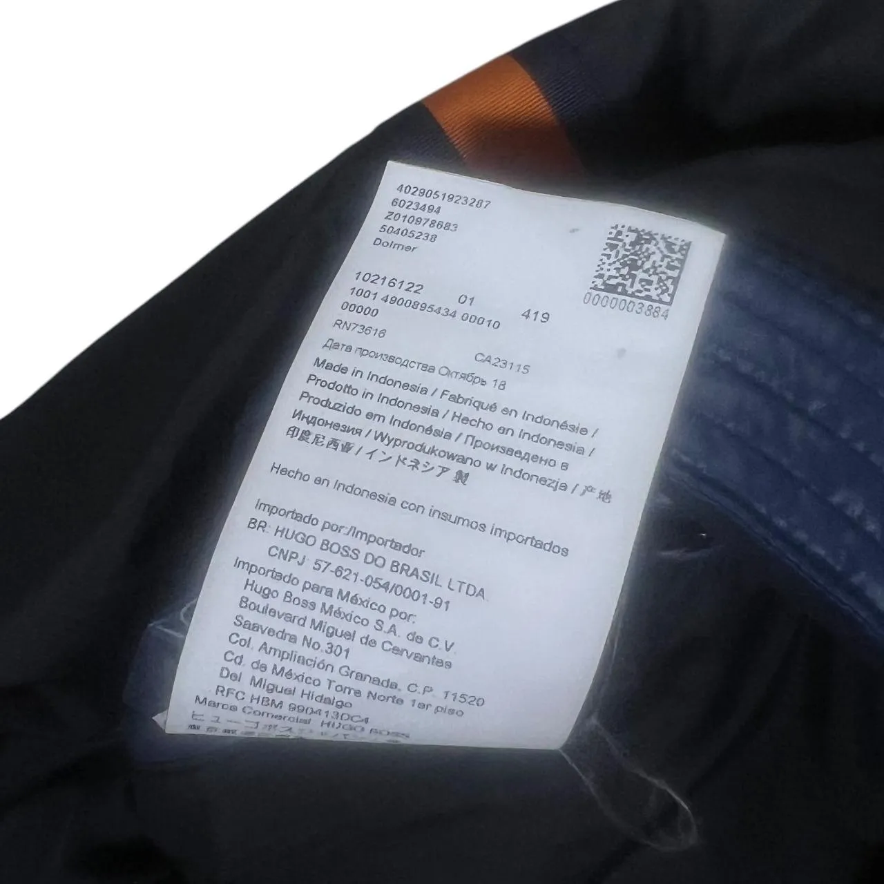 BOSS HUGO BOSS "Real Down" Duck Down Feather Fill Blue Padded Jacket