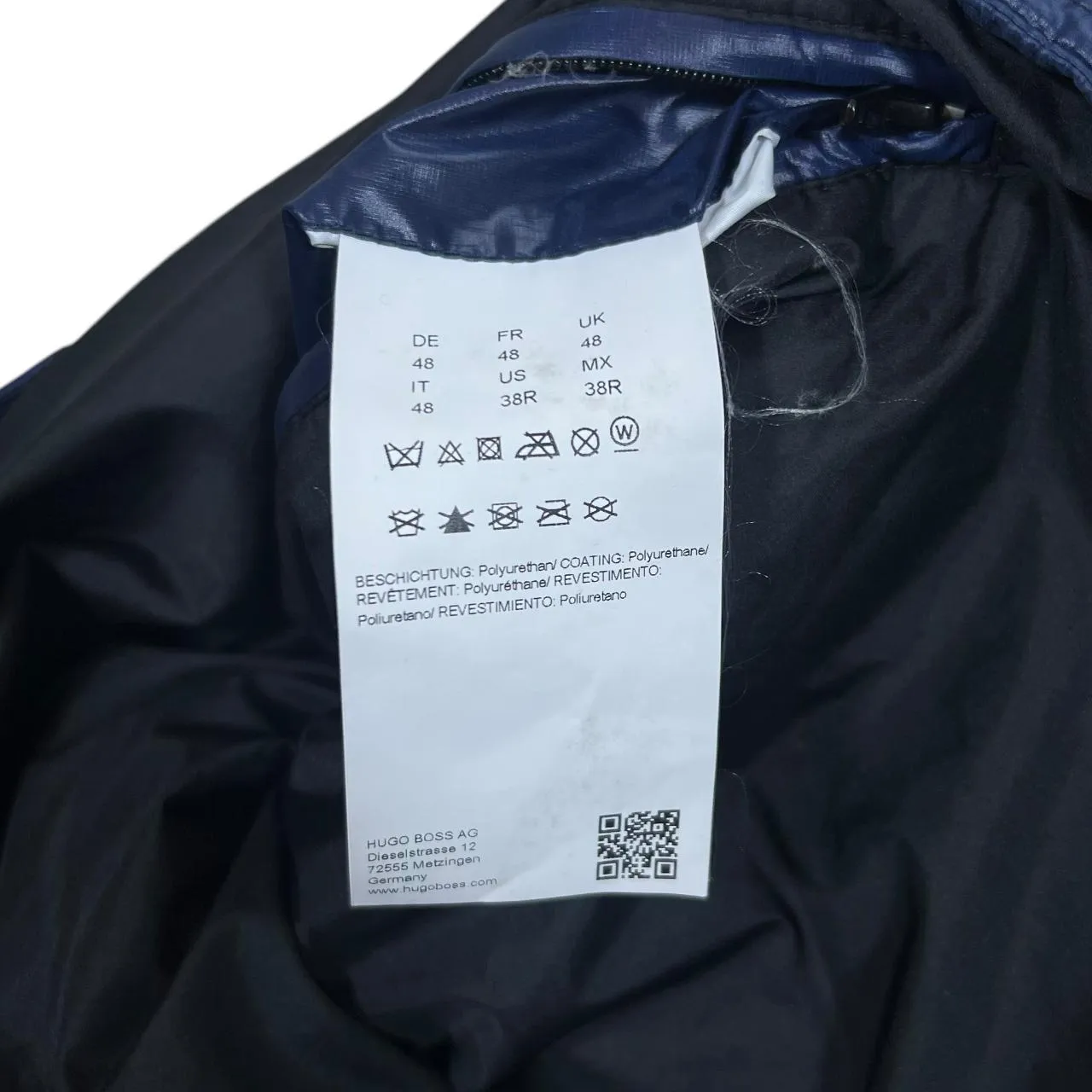 BOSS HUGO BOSS "Real Down" Duck Down Feather Fill Blue Padded Jacket