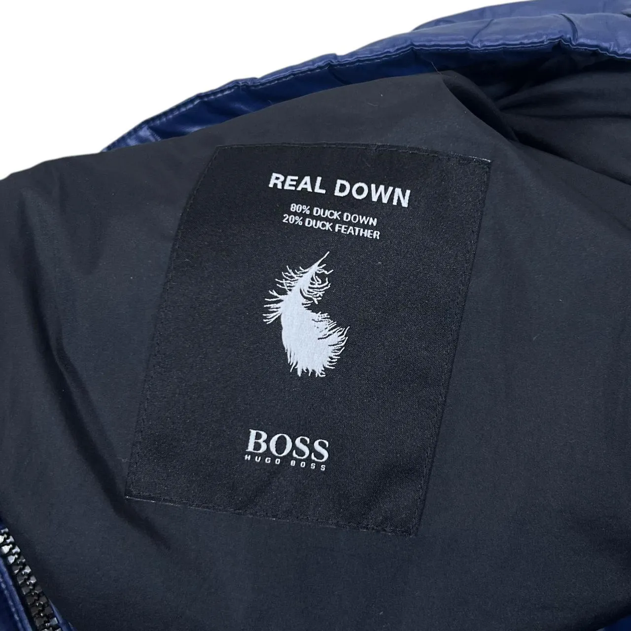 BOSS HUGO BOSS "Real Down" Duck Down Feather Fill Blue Padded Jacket