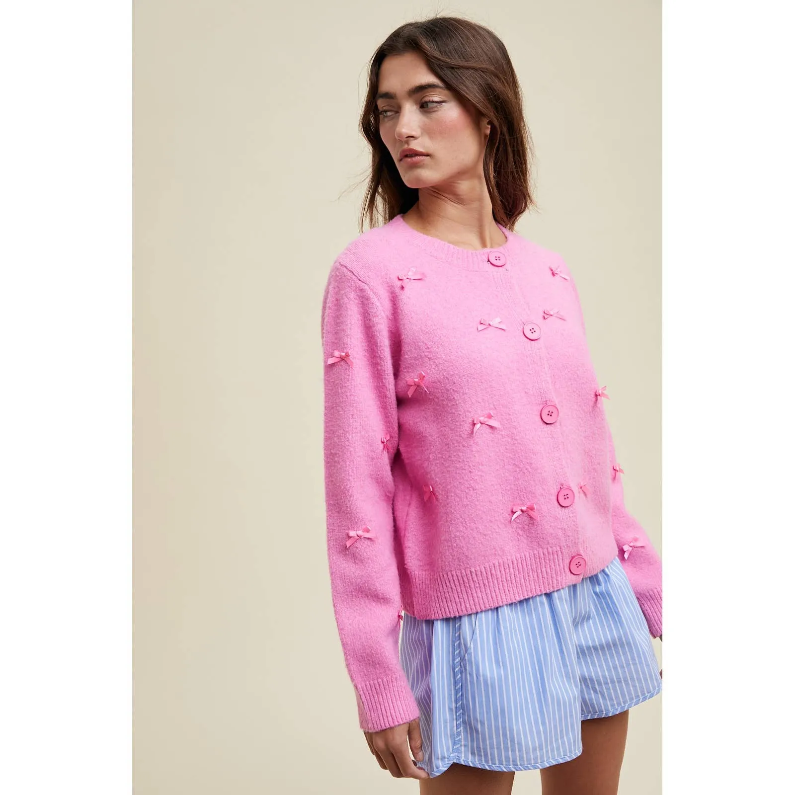 BOW DETAIL CARDIGAN
