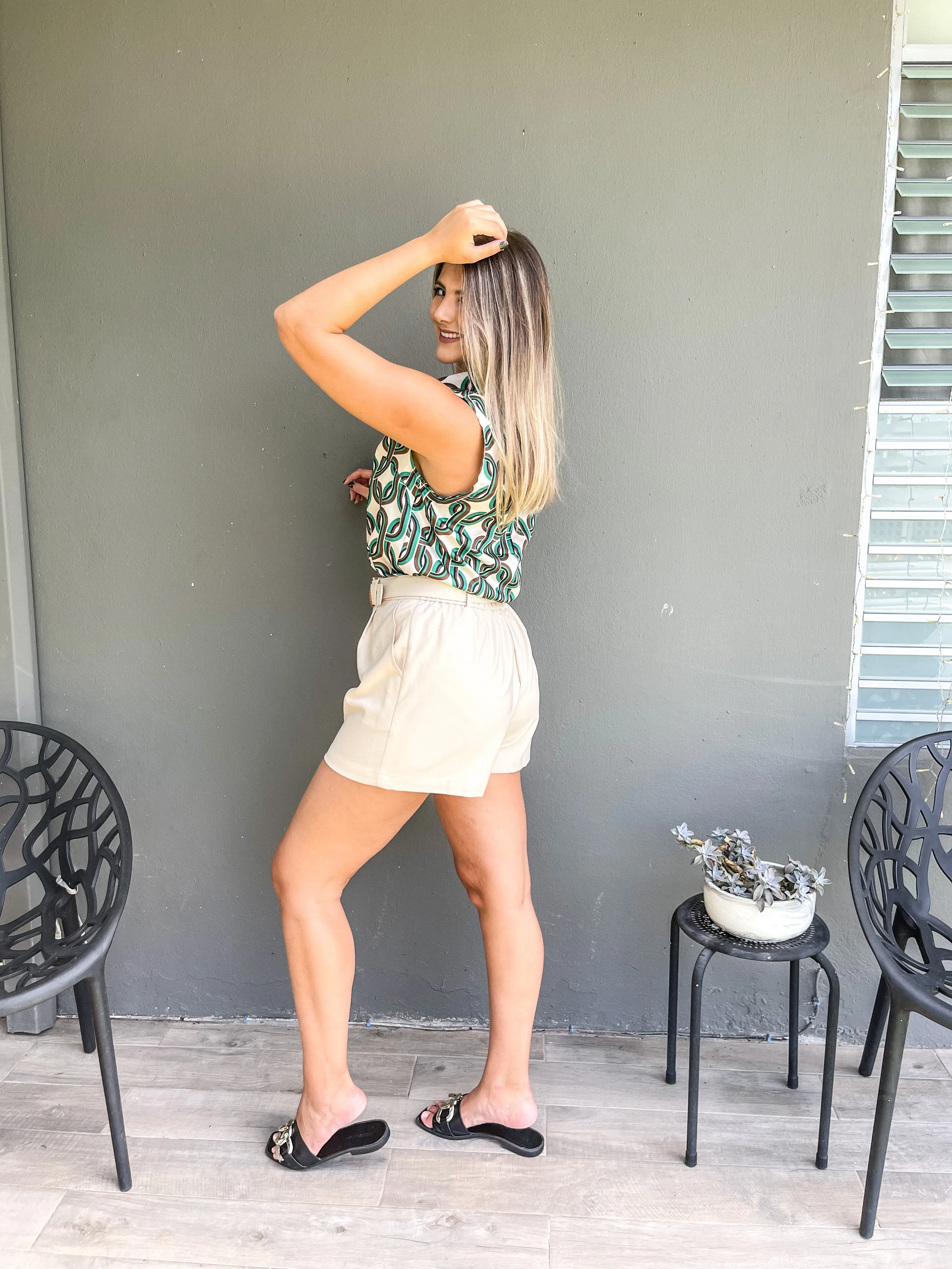 CHAIN PRINT VEST TOP
