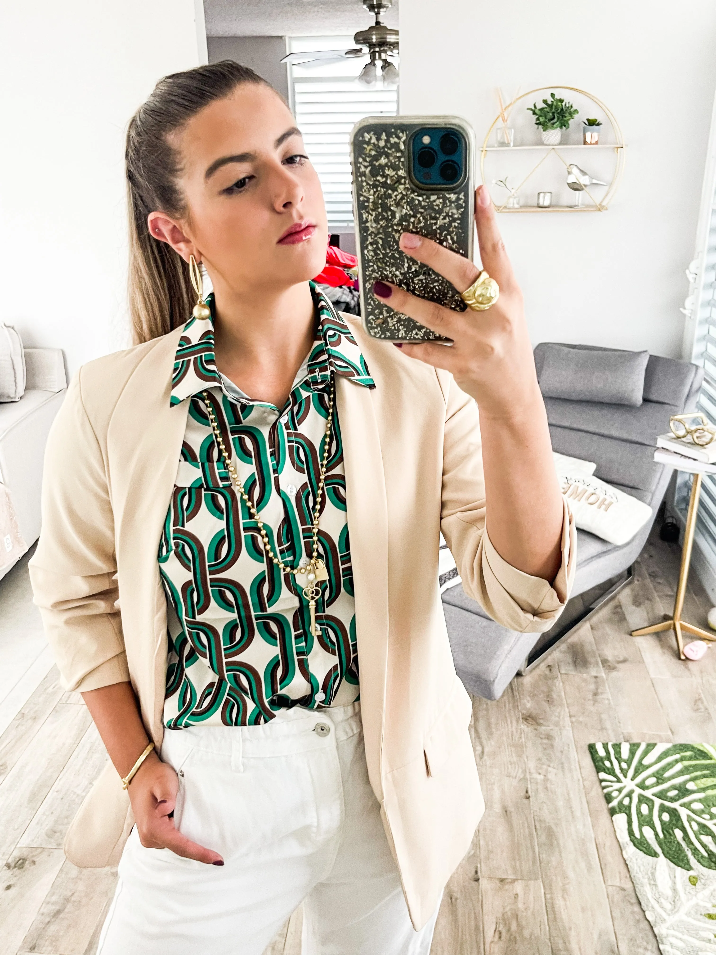 CHAIN PRINT VEST TOP