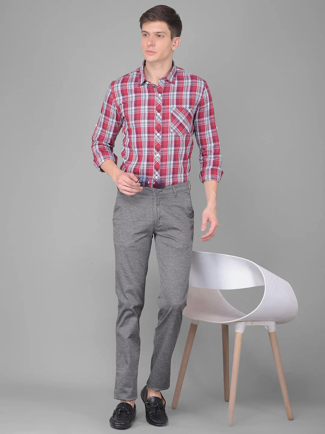 COBB GREY SLIM FIT PREMIUM CHINOS