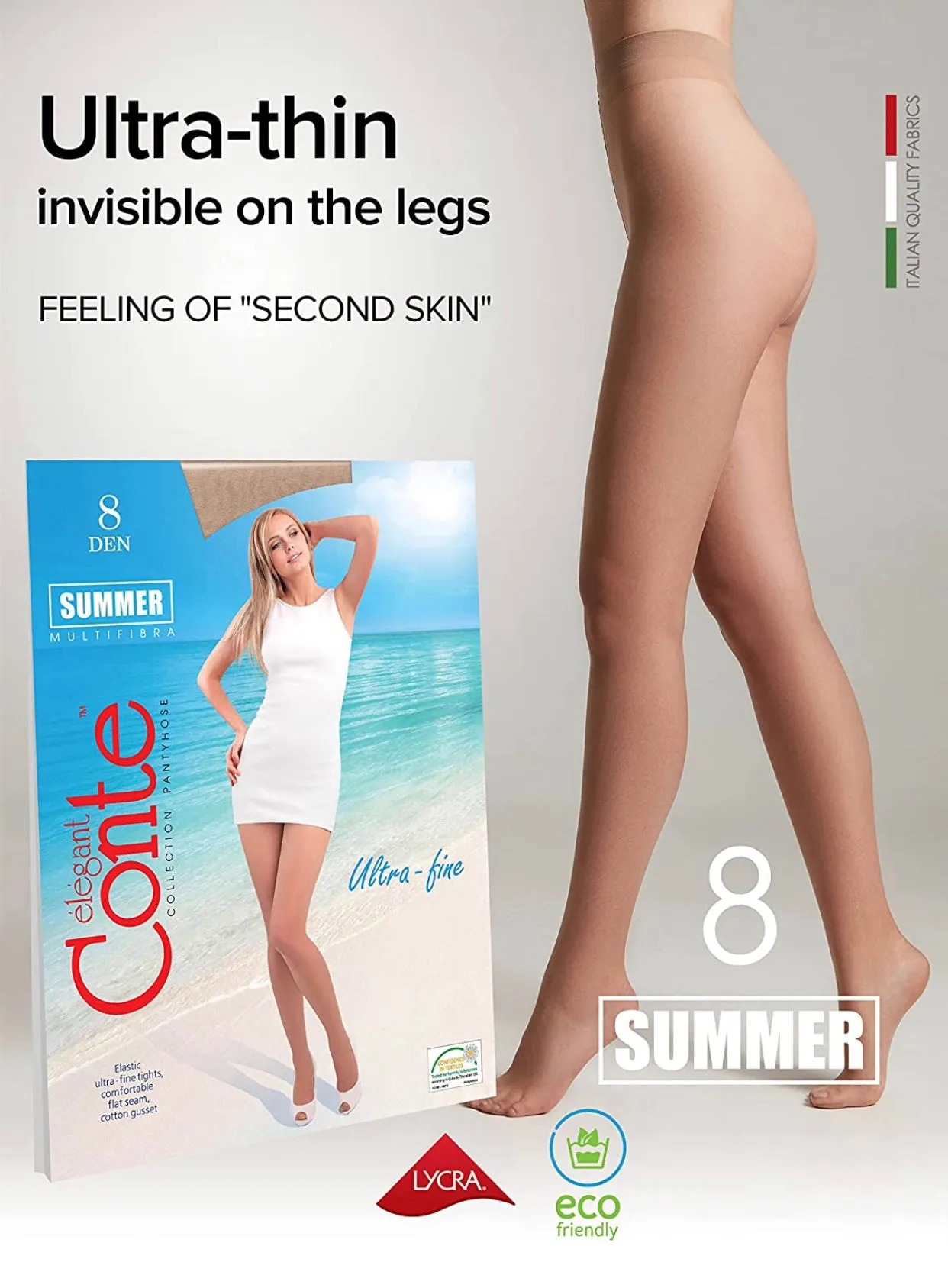Conte Summer 8 Den - Classic Ultra-thin Invisible Women's Tights (14С-17СП)