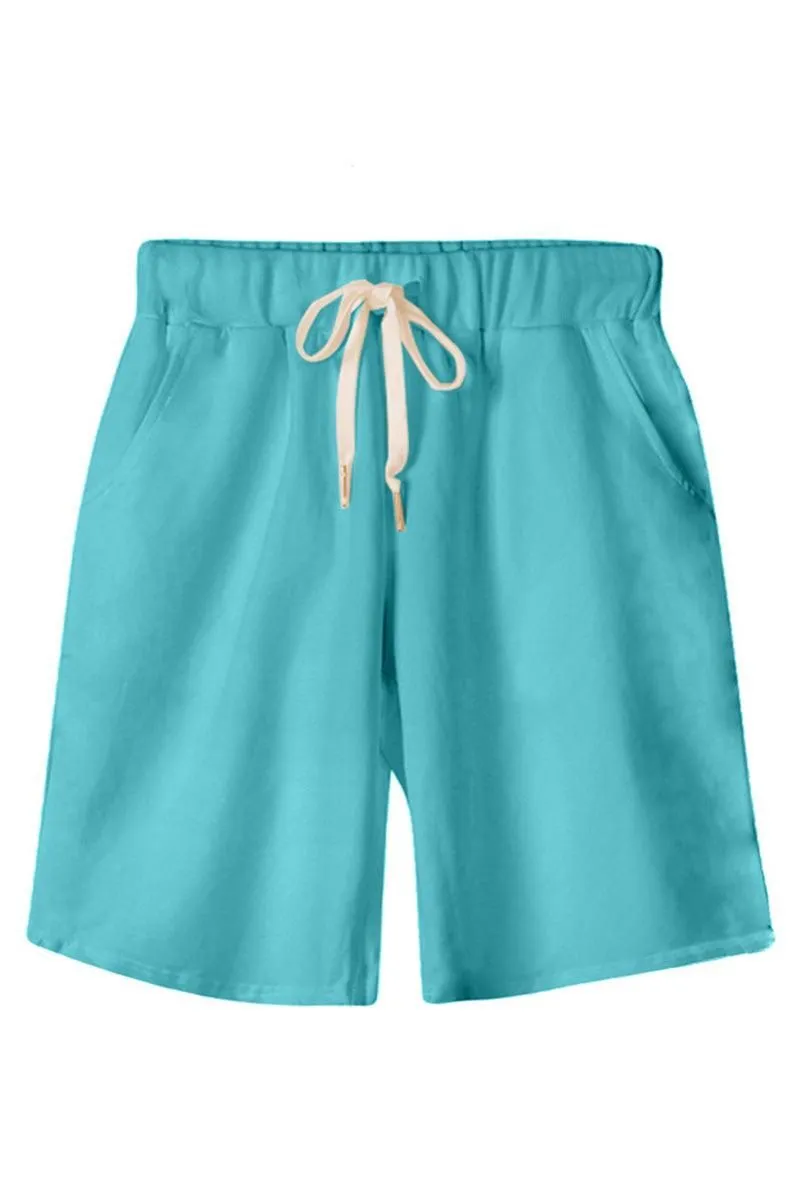 ELASTIC WAIST CASUAL WOMEN SHORTS