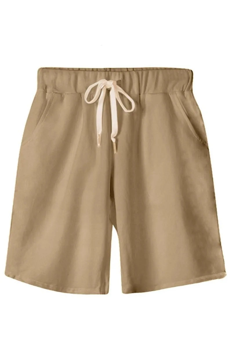 ELASTIC WAIST CASUAL WOMEN SHORTS