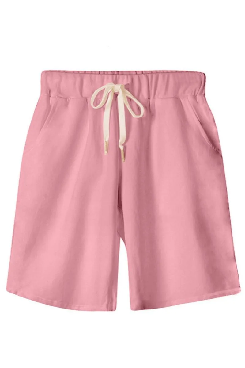 ELASTIC WAIST CASUAL WOMEN SHORTS