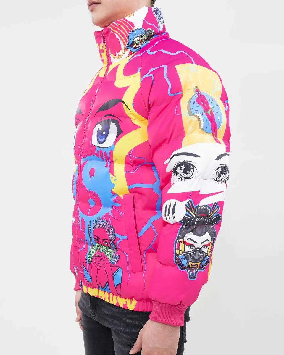 Eternity-Eyes Puffer Jacket-Hot Pink
