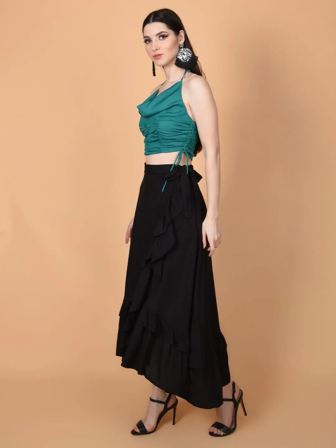 Flawless Letest Green Crop Top For Women  | RARA