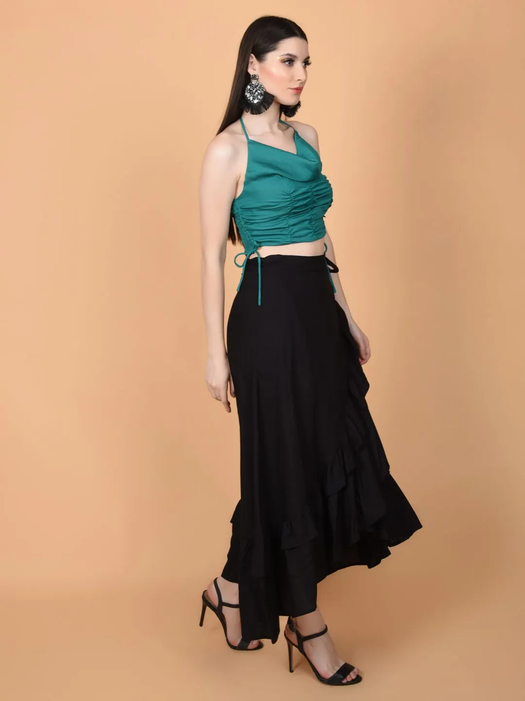 Flawless Letest Green Crop Top For Women  | RARA