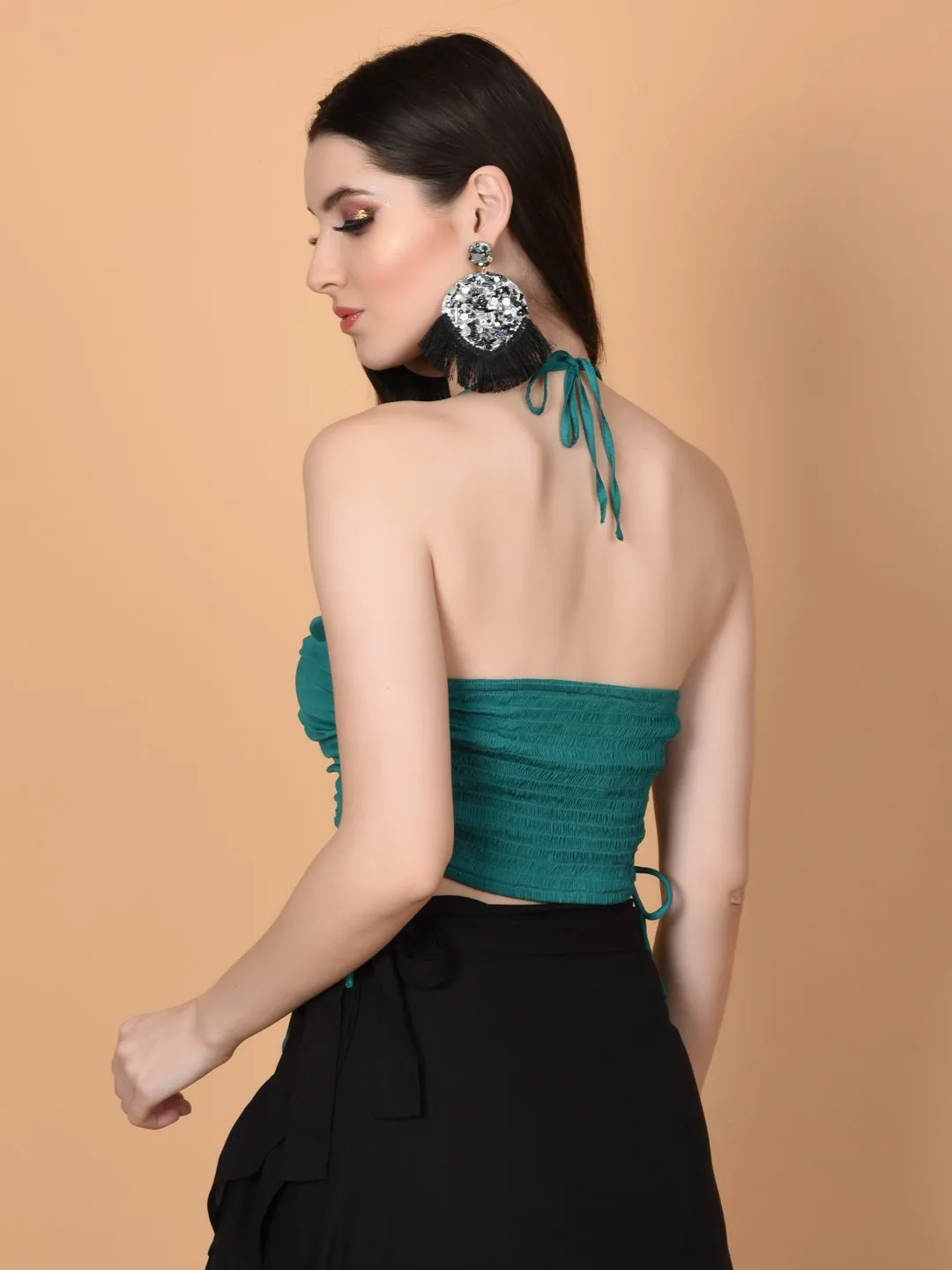 Flawless Letest Green Crop Top For Women  | RARA