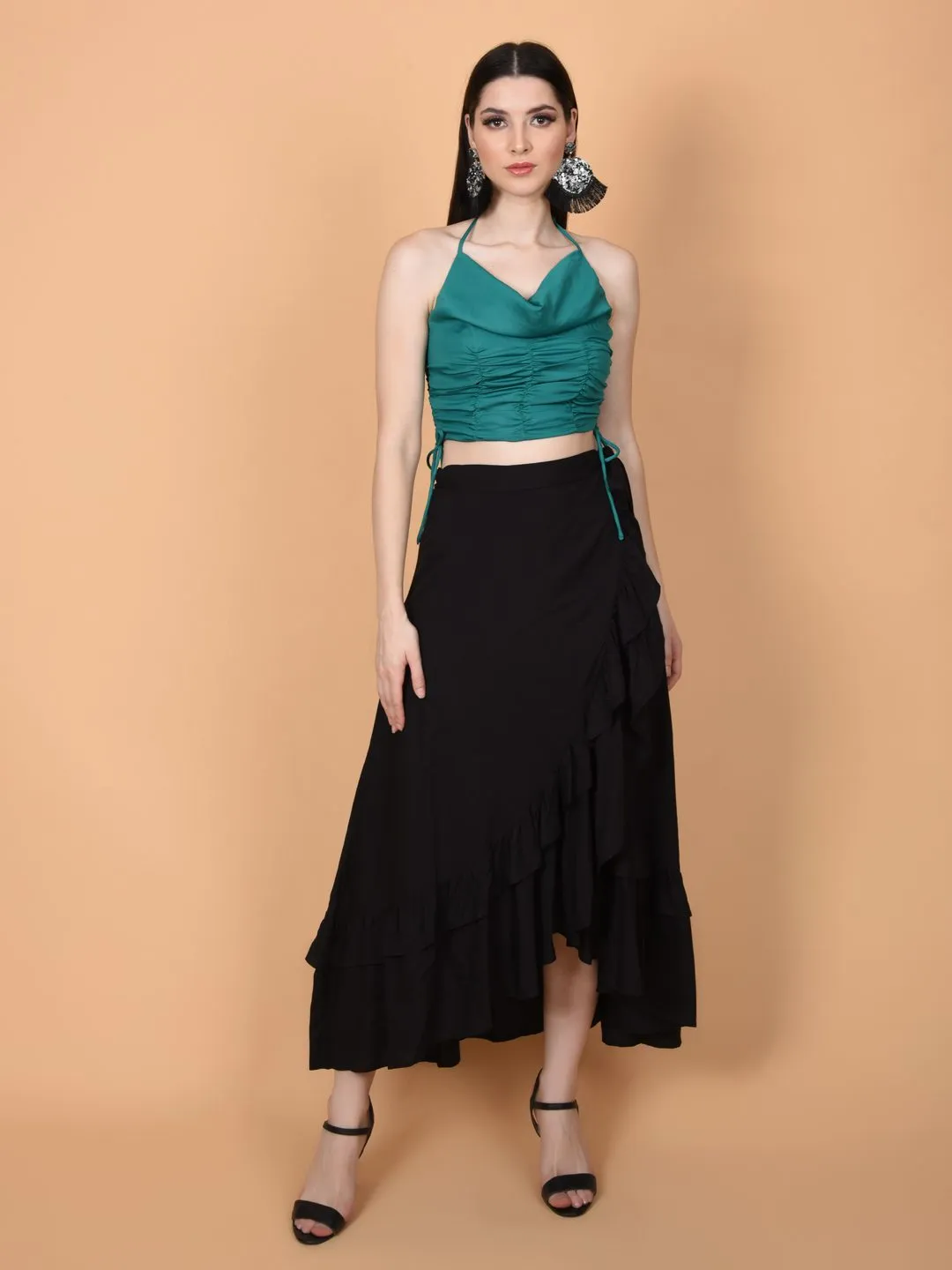 Flawless Letest Green Crop Top For Women  | RARA