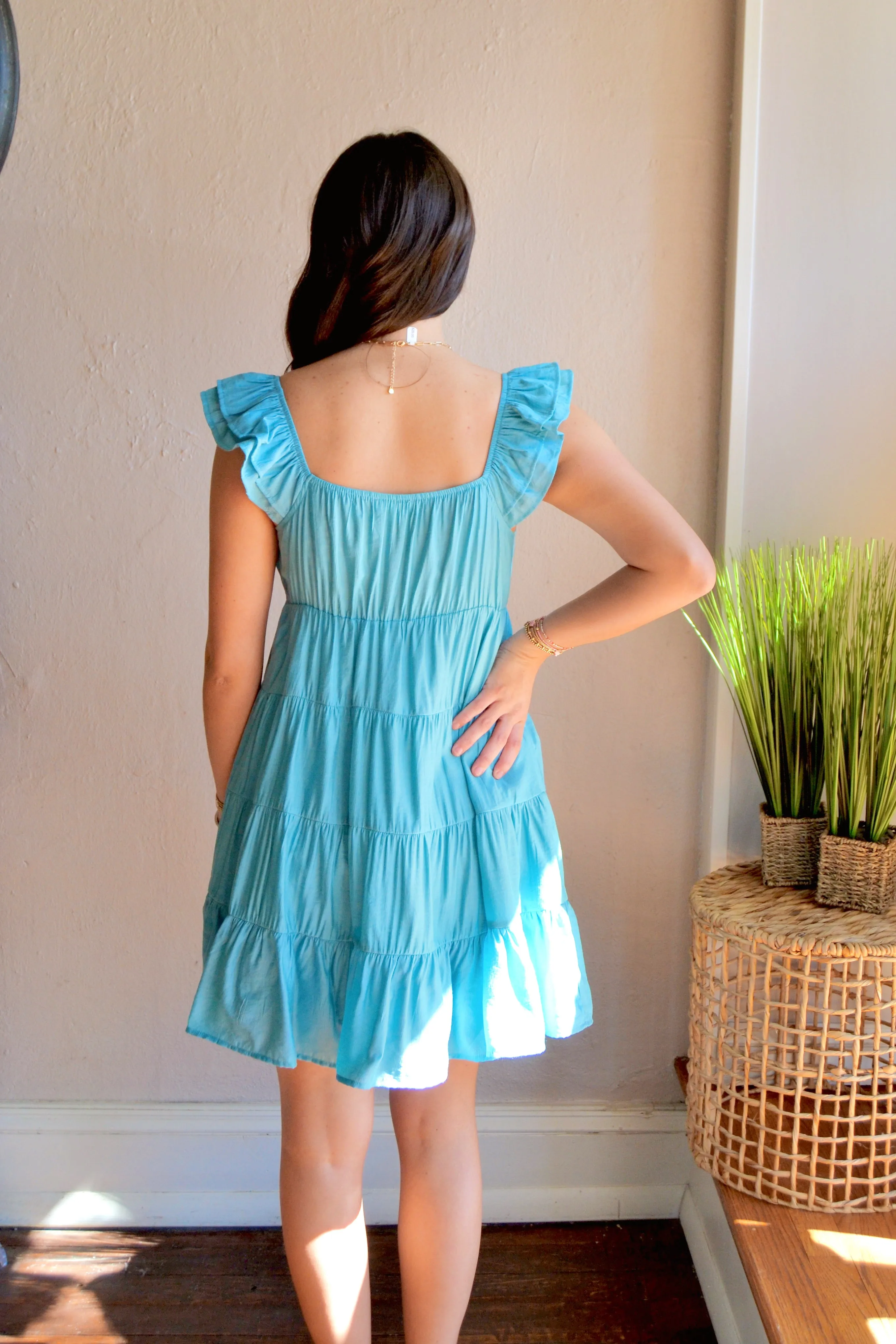Flutter sleeve tiered dress