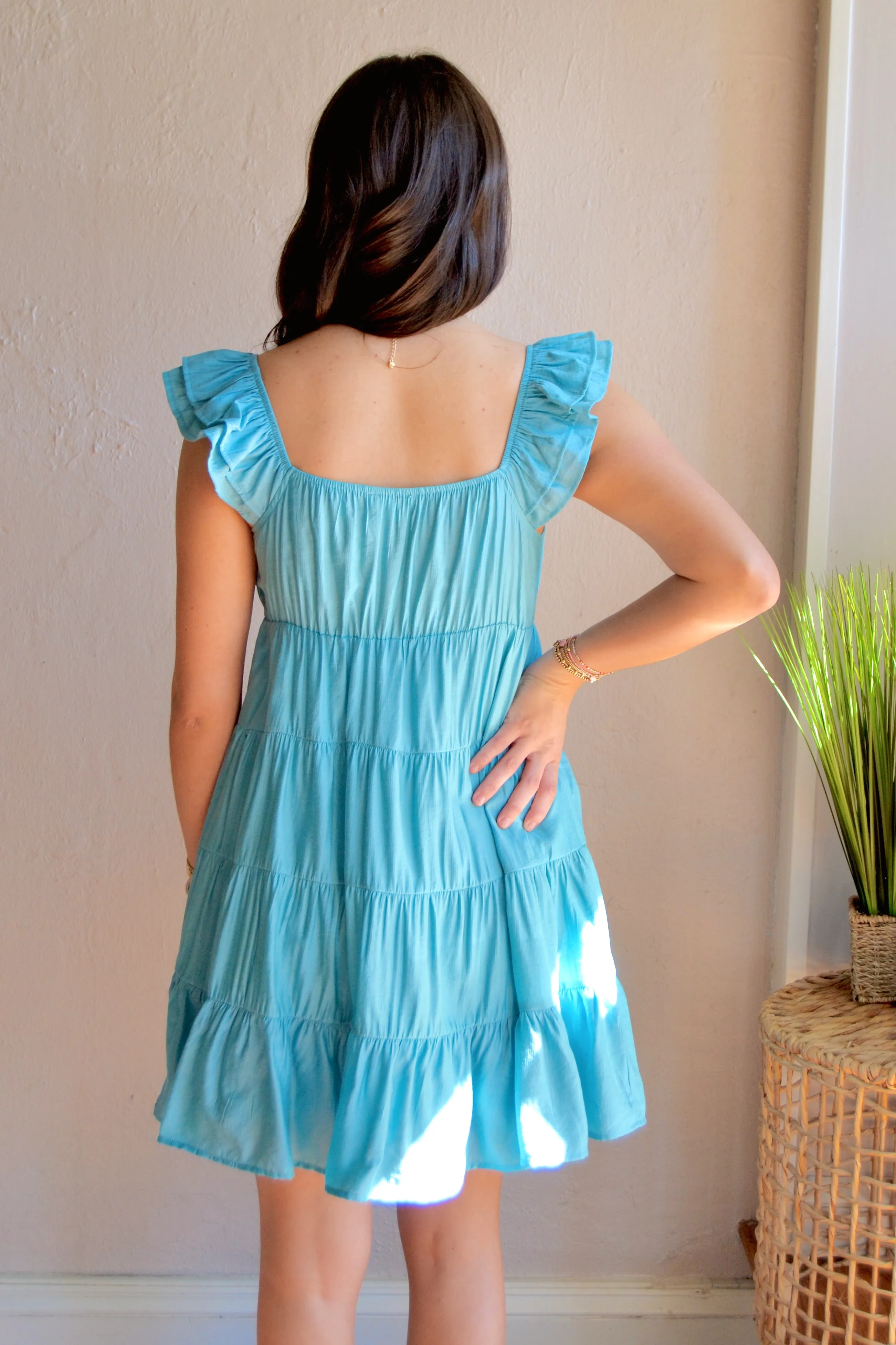 Flutter sleeve tiered dress