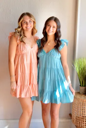 Flutter sleeve tiered dress