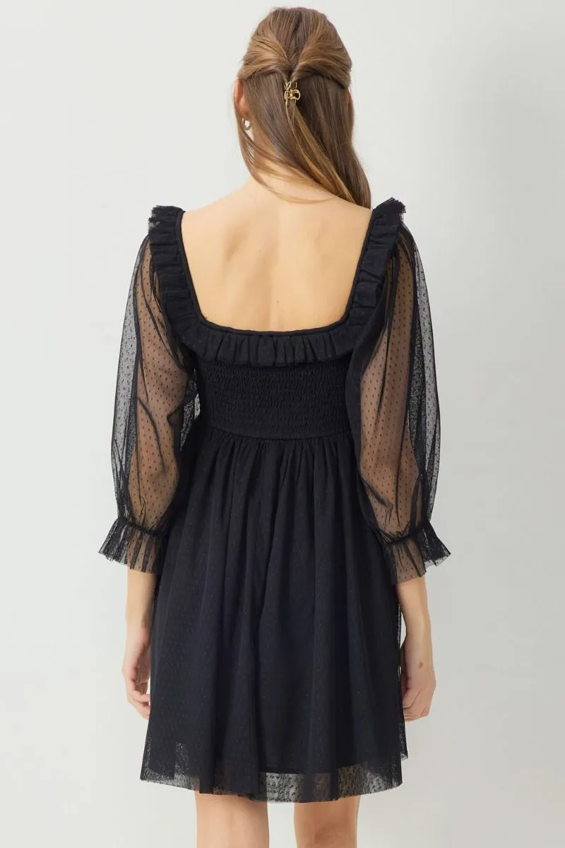 Giani Babydoll Dress-Black