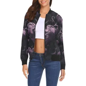 Gothic Purple Hearts Bomber Jacket