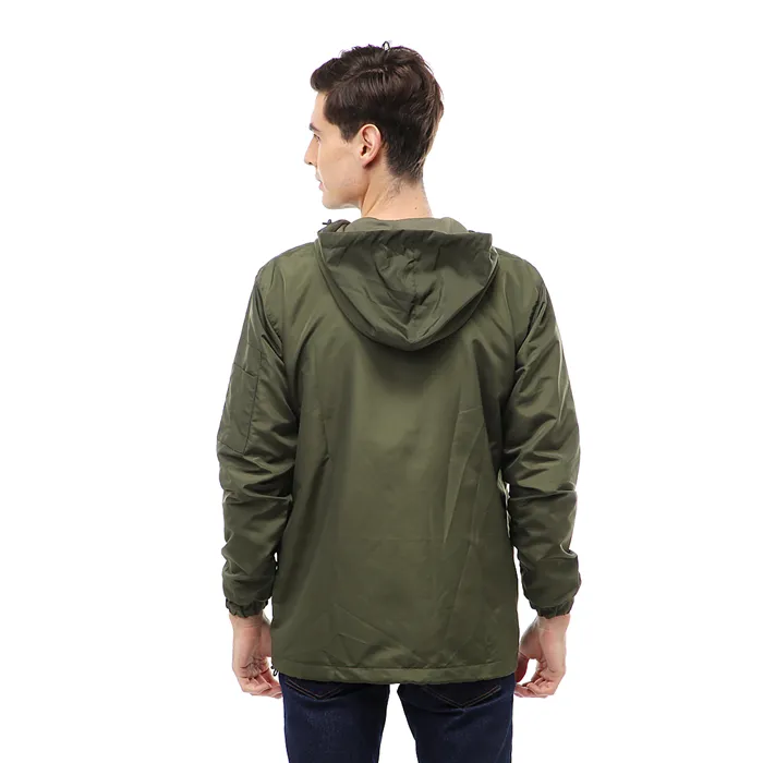 Hamlin Clover Outerwear Jacket Hoodie Pria Waterproof Anti Air Material Taslan ORIGINAL - Army