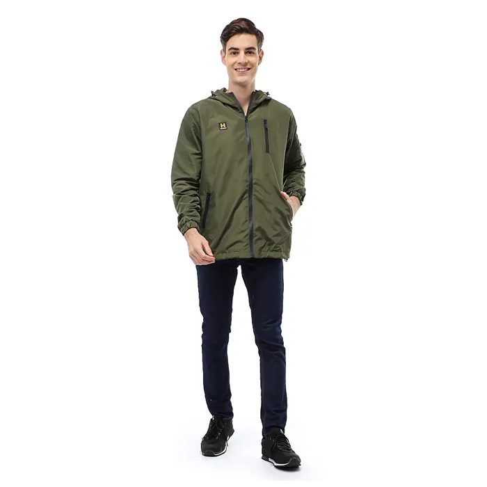 Hamlin Clover Outerwear Jacket Hoodie Pria Waterproof Anti Air Material Taslan ORIGINAL - Army
