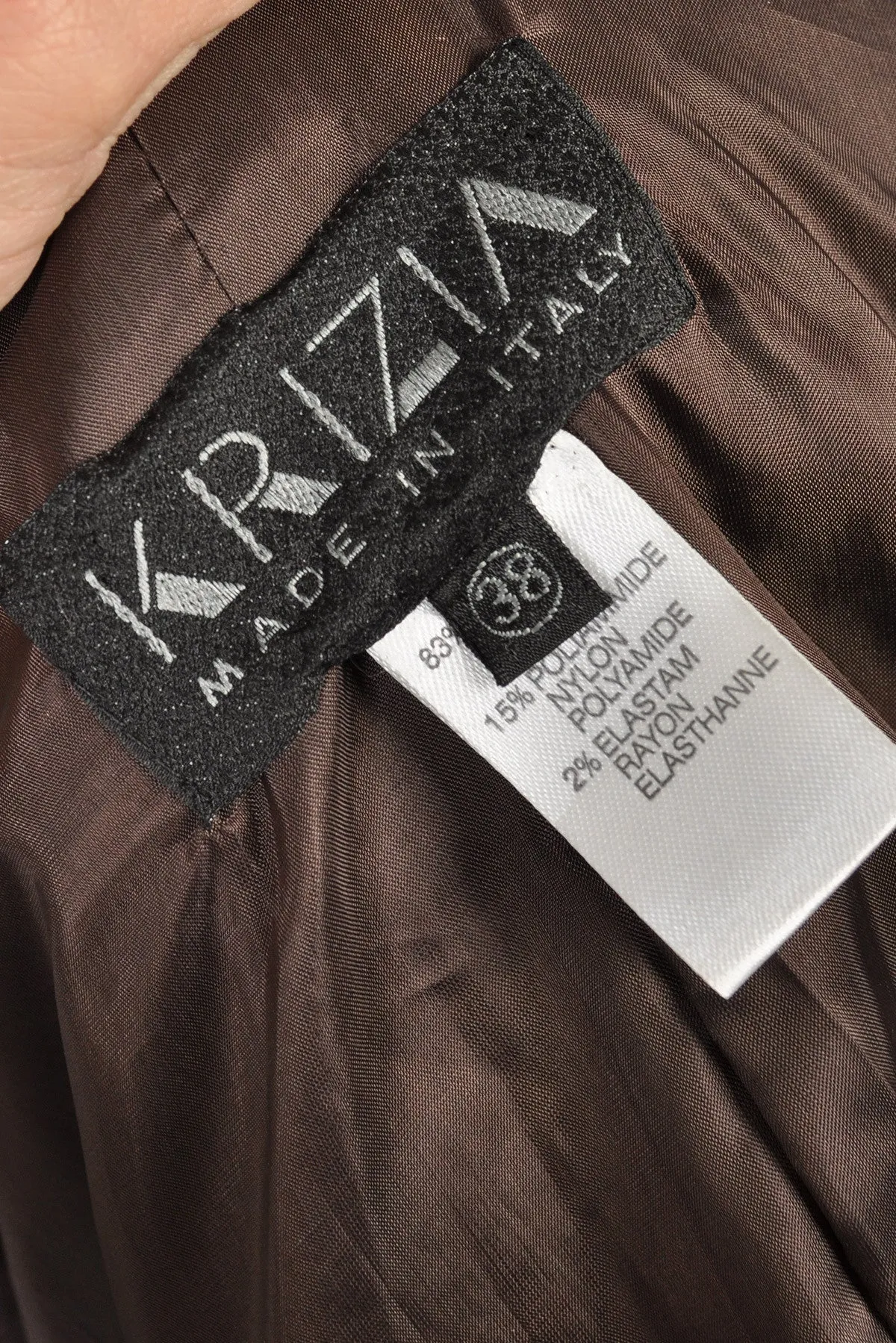 Krizia Wool Jacket with Massive Shearling Fur Collar