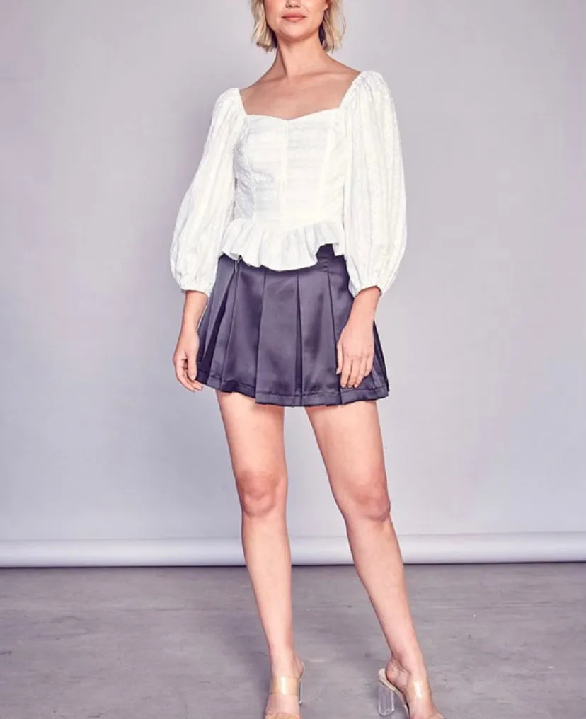 Leila whit long sleeve Top