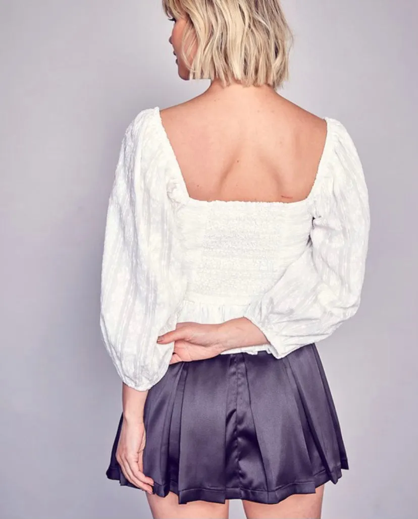 Leila whit long sleeve Top