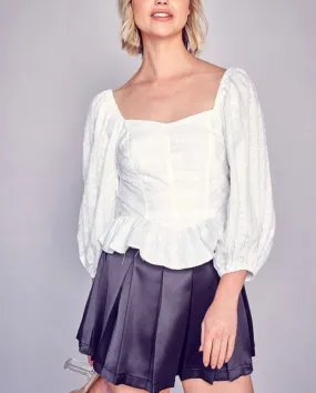 Leila whit long sleeve Top