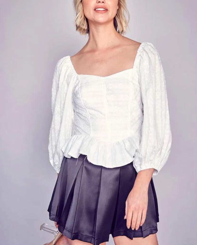 Leila whit long sleeve Top