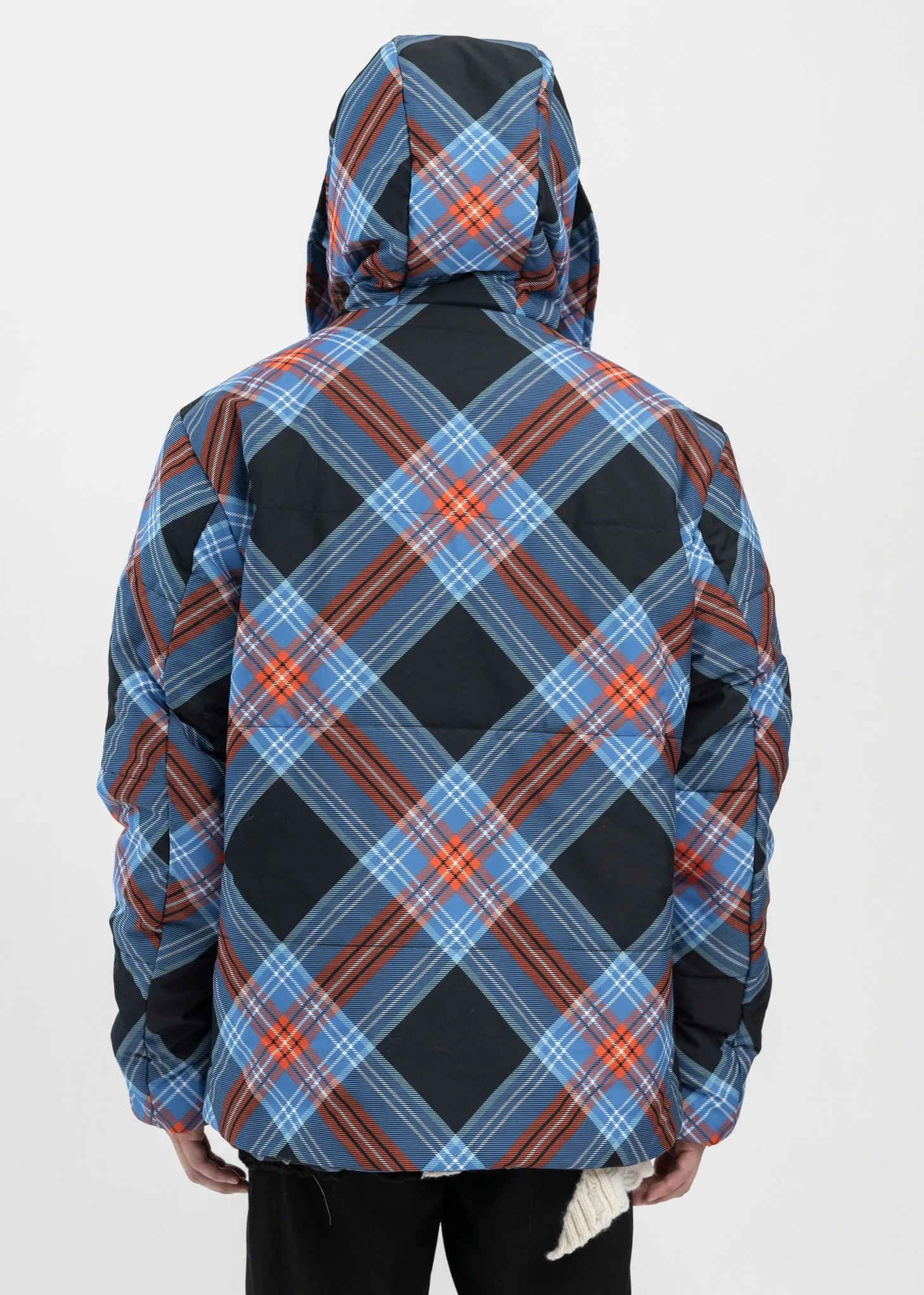 LOVERBOY TARTAN NYLON BUNNY PUFFER JACKET