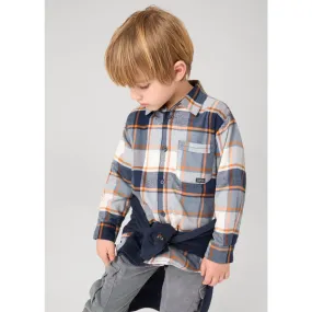 Mayoral Boys Checked Over Shirt 4107 Navy Orange