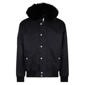 Mens Moose Knuckles Black Denali Bomber Jacket