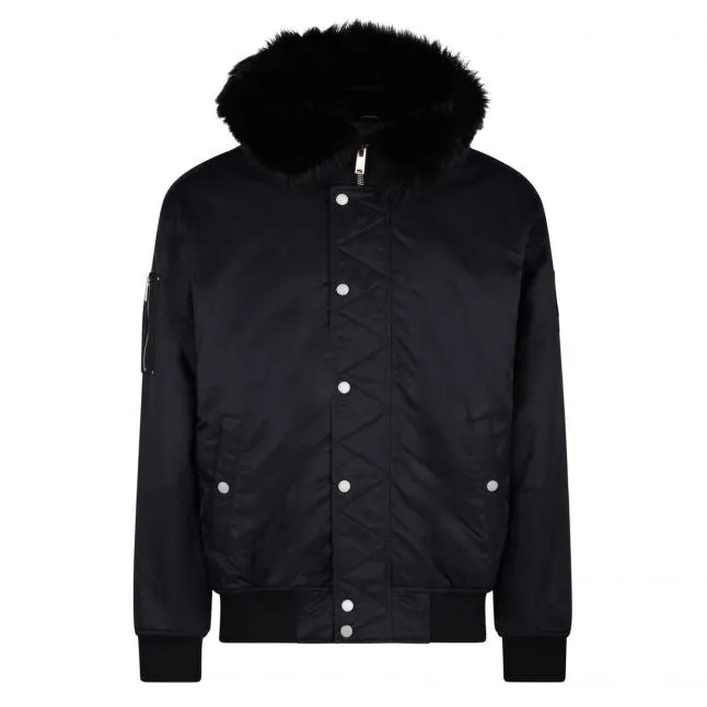 Mens Moose Knuckles Black Denali Bomber Jacket