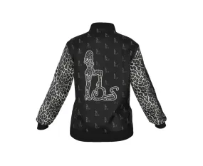 Officially Sexy Snow Leopard Collection Women's Girl on OS Logo All Over Jacket With Small Print Sleeves And Large Logo on Back  (English) #8