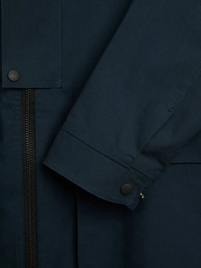 Oliver Spencer Salcombe Hooded Jacket in Hyde Navy