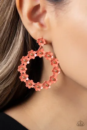 Paparazzi Earring ~ Daisy Meadows - Orange