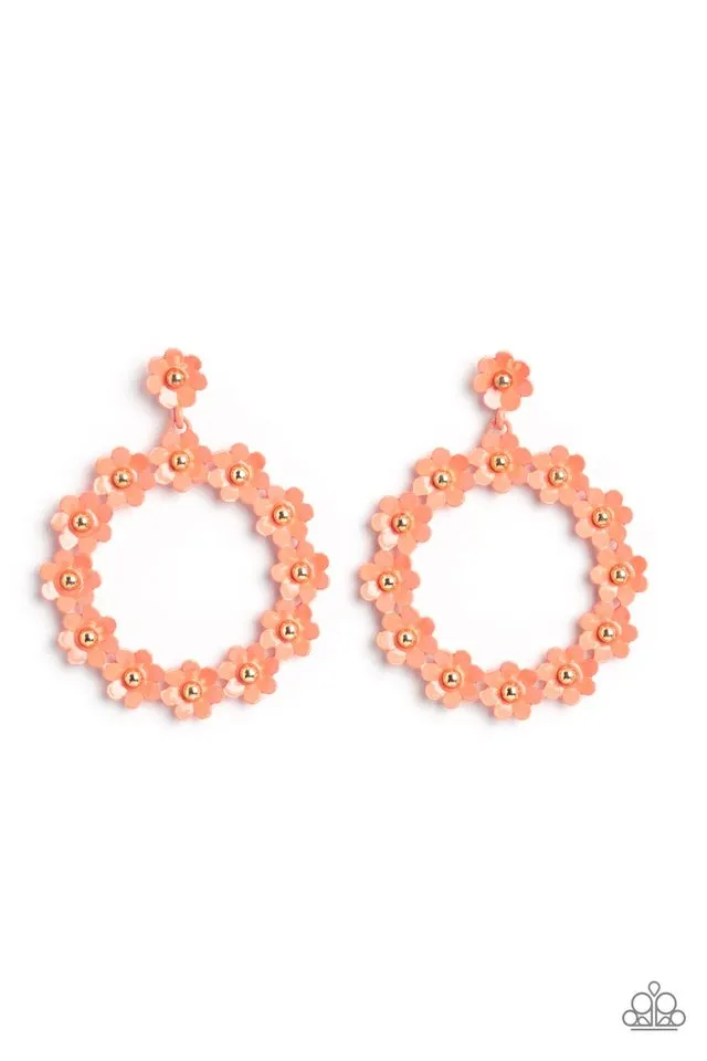 Paparazzi Earring ~ Daisy Meadows - Orange