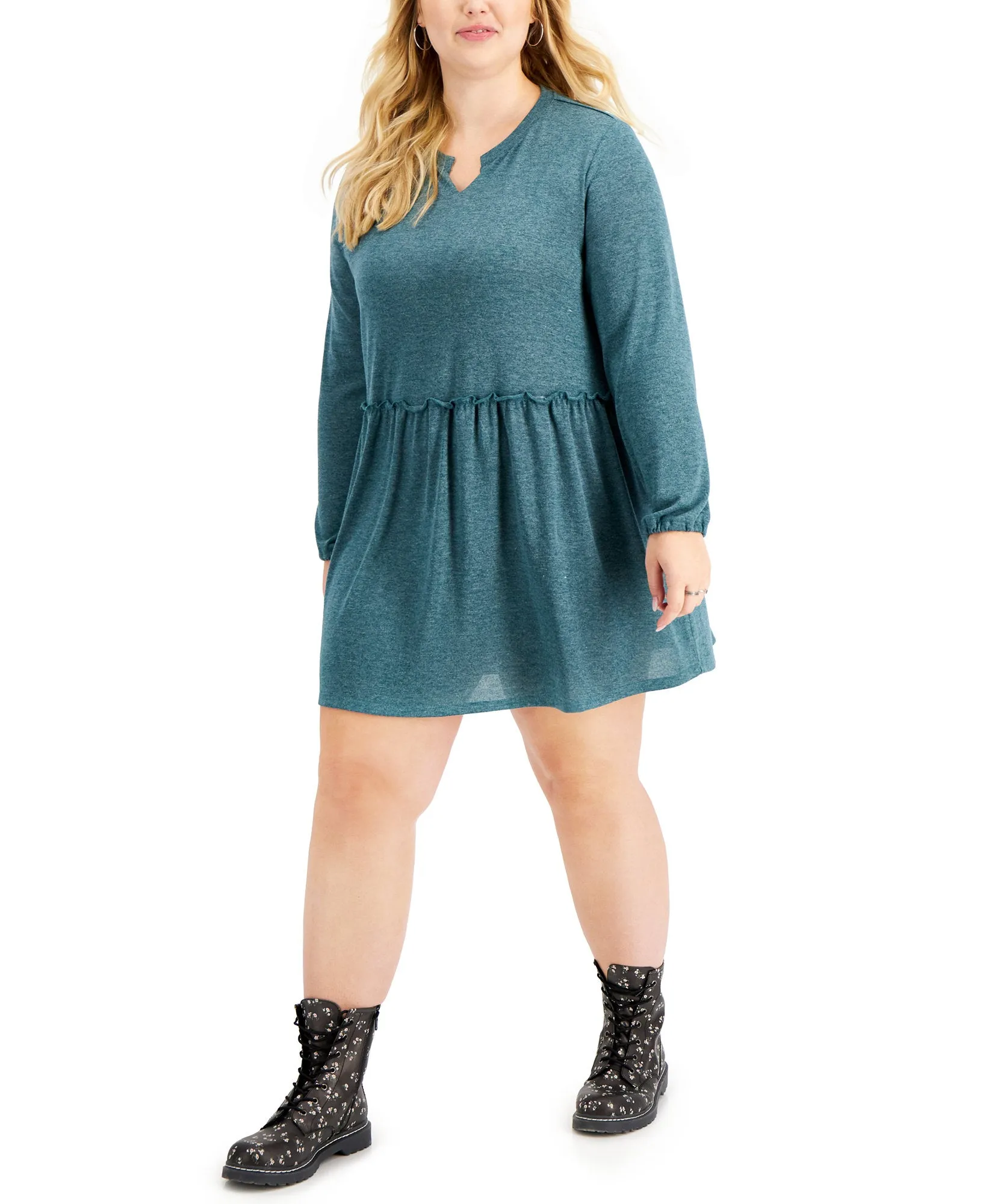 Plus Trendy Hacci Babydoll Dress