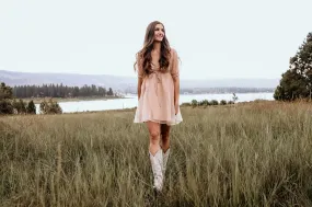 PRINCESS MINI DRESS- TAUPE