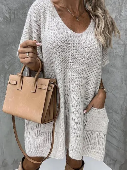 Ready To Go Knit Short Sleeve Sweater Dress