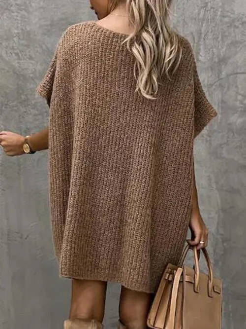 Ready To Go Knit Short Sleeve Sweater Dress