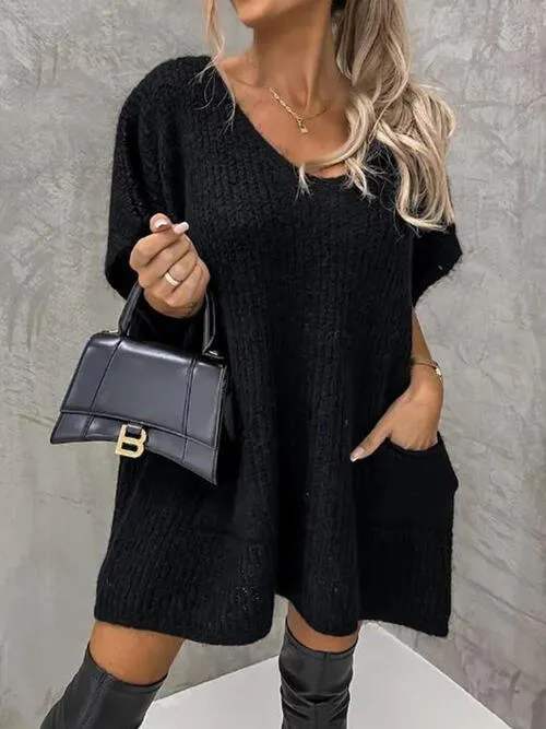 Ready To Go Knit Short Sleeve Sweater Dress