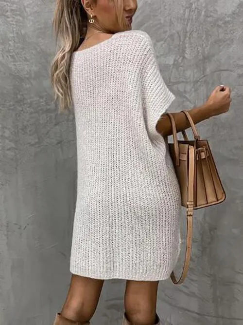 Ready To Go Knit Short Sleeve Sweater Dress